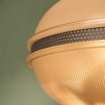 Sculptural Totem Table Lamp in Dark Textured Glass and Lacquered Wood, 1970's
