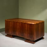 Circular Art Deco Serving Trolley in Walnut, Europe, 1930s