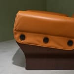 Gastone Rinaldi, Swivel Desk Chair in Cognac Coloured Upholstery, for RIMA, Italy, 1950's
