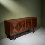 Circular Art Deco Serving Trolley in Walnut, Europe, 1930s