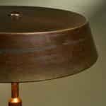 Sculptural Totem Table Lamp in Dark Textured Glass and Lacquered Wood, 1970's