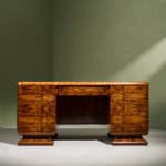 Circular Art Deco Serving Trolley in Walnut, Europe, 1930s
