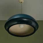 Sculptural Totem Table Lamp in Dark Textured Glass and Lacquered Wood, 1970's