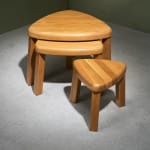Circular Art Deco Serving Trolley in Walnut, Europe, 1930s