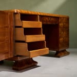 Circular Art Deco Serving Trolley in Walnut, Europe, 1930s