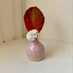 miniature light pink vase with flowers