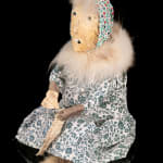 ELLEN SAVAGE (ELLEN SAVAGE XIDHOY) (1919-2004) DEG XINAG ATHABASCAN, Athabaskan Doll with Beaded Coat and Willow Root Basket, 12 Sept...