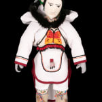 ELLEN SAVAGE (ELLEN SAVAGE XIDHOY) (1919-2004) DEG XINAG ATHABASCAN, Athabaskan Doll with Beaded Coat and Willow Root Basket, 12 Sept...
