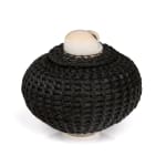 ELLEN SAVAGE (ELLEN SAVAGE XIDHOY) (1919-2004) DEG XINAG ATHABASCAN, Athabaskan Doll with Beaded Coat and Willow Root Basket, 12 Sept...