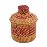 ELLEN SAVAGE (ELLEN SAVAGE XIDHOY) (1919-2004) DEG XINAG ATHABASCAN, Athabaskan Doll with Beaded Coat and Willow Root Basket, 12 Sept...
