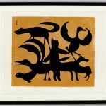 KENOJUAK ASHEVAK, C.C., R.C.A. (1927-2013) KINNGAIT (CAPE DORSET), Composition (Two Owls with Birds), 1962