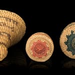 UNIDENTIFIED NUU-CHAH-NULTH ARTISTS, Two Miniature Baskets and a Miniature Rain Hat, 1990s