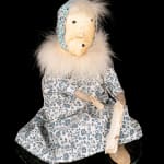 ELLEN SAVAGE (ELLEN SAVAGE XIDHOY) (1919-2004) DEG XINAG ATHABASCAN, Athabaskan Doll with Beaded Coat and Willow Root Basket, 12 Sept...