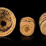 UNIDENTIFIED NUU-CHAH-NULTH ARTISTS, Two Miniature Baskets and a Miniature Rain Hat, 1990s