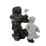 THOMASSIE KASUDLUAK, INUKJUAK (PORT HARRISON), Father Preparing Young Child for Summer Trek, 1987
