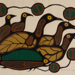 NORVAL MORRISSEAU, C.M. (1931-2007) ANISHINAABE (OJIBWE), Loon Gathering