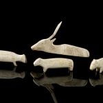 UNIDENTIFIED ARTISTS, possibly QAMANI'TUAQ (BAKER LAKE), Four Antler Miniature Animals, mid 1960s