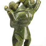 PITSEOLAK NIVIAQSI R.C.A. (1947-2015) KINNGAIT (CAPE DORSET), Mother Playing with Two Children, c. 2000