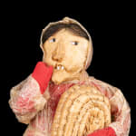 ELLEN SAVAGE (ELLEN SAVAGE XIDHOY) (1919-2004) DEG XINAG ATHABASCAN, Athabaskan Doll with Beaded Coat and Willow Root Basket, 12 Sept...