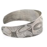 Attributed to: JOHN CROSS (1867-1939) SKIDEGATE, HAIDA GWAII, Cuff Bracelet with Frontal Bear Design, c. 1920