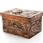 RICHARD DICKS (1948-) NUXALK, Bear Box (Lidded Copper Box with Molded Motifs)
