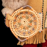 ELLEN SAVAGE (ELLEN SAVAGE XIDHOY) (1919-2004) DEG XINAG ATHABASCAN, Athabaskan Doll with Beaded Coat and Willow Root Basket, 12 Sept...