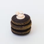 ELLEN SAVAGE (ELLEN SAVAGE XIDHOY) (1919-2004) DEG XINAG ATHABASCAN, Athabaskan Doll with Beaded Coat and Willow Root Basket, 12 Sept...