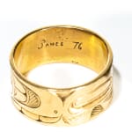 PHIL JANZE (1950-2016) GITSKAN, Decorated Gold Ring, 1976
