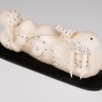 ELLEN SAVAGE (ELLEN SAVAGE XIDHOY) (1919-2004) DEG XINAG ATHABASCAN, Athabaskan Doll with Beaded Coat and Willow Root Basket, 12 Sept...