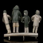 ROMEO EEKERKIK (1923-1983) ARVIAT (ESKIMO POINT), Four Inuit Bringing their Works to the Co-Op, 1975