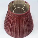 Fortuny Cilindri Gold & Silver on Red collar-top lampshade