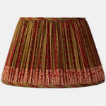 Bronzed Green and Pinky Red Silk Sari Lampshade