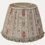 Namay Samay Suri Peach Handsewn Lampshade with Mother of Pearl Trim