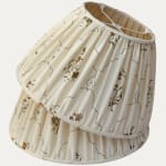 Soane Karun Thaler Floral Lattice Ocherous on Mutka Silk Handsewn Gathered Lampshade