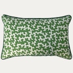 Sibyl Colefax & John Fowler Squiggle Green Linen Decorative Cushion