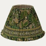 Decors Barbares Dans la Foret Green Lampshade with Ruffle Trim