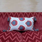 Bermingham and Co Silk and Cotton Ikat Cushion with Bespoke Tassels