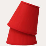 John Boyd Criollo Red Horsehair Clip-on Lampshade with Cream Linen Lining
