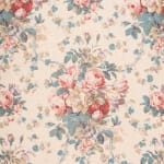 Roses Faded Blue On Beige