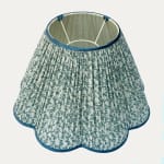 Warner Textile Archive Nathalie Grey Blue Scalloped Lampshade