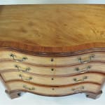Hepplewhite Period Satinwood Serpentine Chest of Drawers