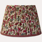 Pierre Frey Braquenie Petit Jouy Framboise Lampshade with Vintage Trim