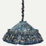 Decors Barbares Dans Le Foret Blue Hanging Pendant Lampshade with Striped Silk Lining