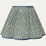 Warner Textile Archive Nathalie Blue/Grey Scallop Lampshade for US Lamps