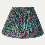 Aleta Fabrics Hand Block Printed Coquecigrue on Firozi Lampshade
