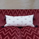 Bennison Petites Fleurs Original on Oyster Oblong Cushion with Tassels