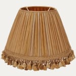 Antique Uzbek Striped Silk Handsewn Empire Lampshire with Silk Tassel Trim
