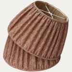 Bennison Benjelloun Pink Charcoal on Beige Handsewn Gathered Lampshade