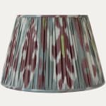 Burgundy and Grey Blue Silk/Cotton Ikat Lampshade