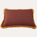 Namay Samay X Decors Barbares Bashir Original Maroon Cushion with Brush Fringe